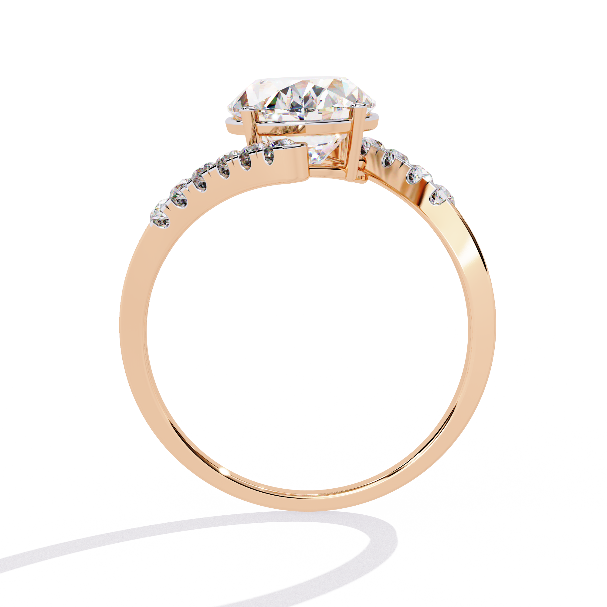 2.41 Ct Twisted Lab Diamond Ring in 14k Gold – Solitairekart
